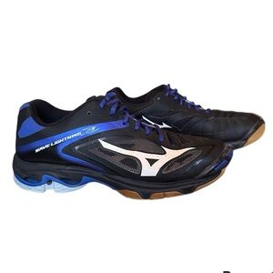 Mizuno Waive Lightning Z3 Volleyball Shoes Black Blue Women’s Size 10